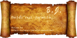 Belányi Jarmila névjegykártya